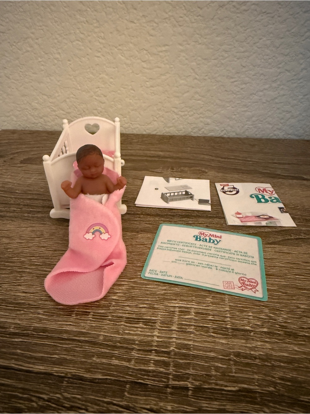 The Zuru My Mini Baby Series 1 Rare Pink Rocker/Crib Set with Baby